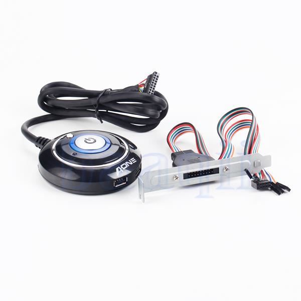 PC casse Passer Avec deux ports USB + bouton Marche1