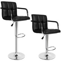 TABOURET DE BAR TECTAKE Lot de 2 tabourets de bar - Noir - Pivotan TABOURET DE BAR TECTAKE Lot de 2 tabourets de bar - Noir - Pivotan