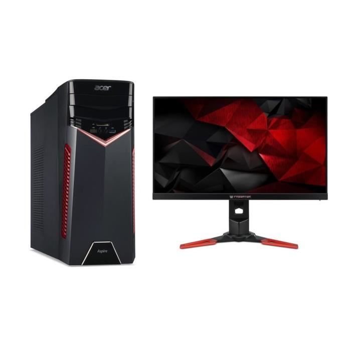 PC ACER Aspire GX-781 - i5-7400 - RAM 8Go - 1To HDD + 128Go SSD - GTX 1050 2Go + Ecran Predator XB271HA 27\