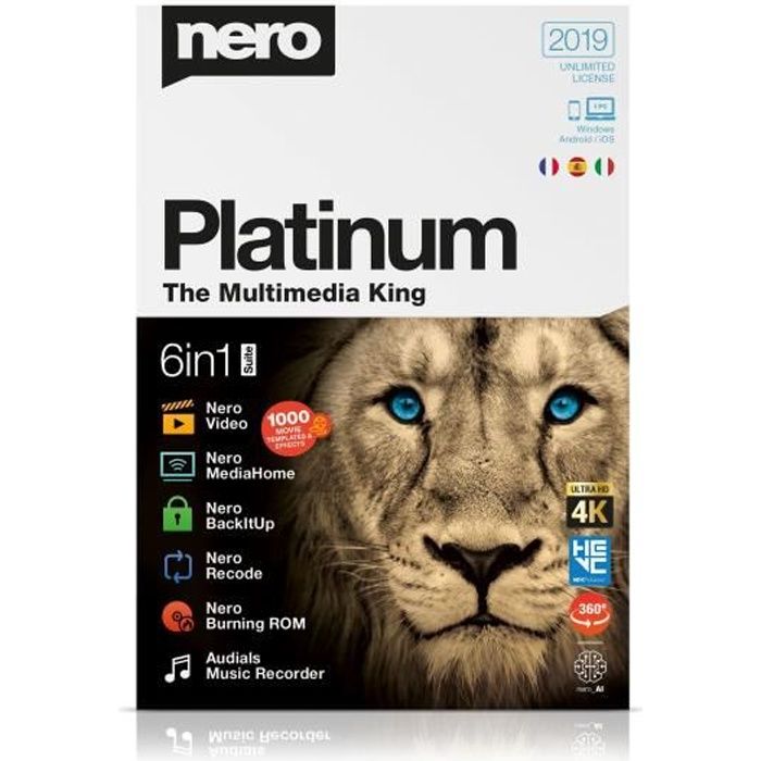 NERO Logiciel Platinum 2019 - Conversion video en disque