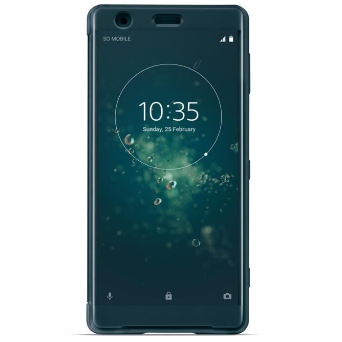 Sony Style Cover Touch pour XZ2 Bleu Vert