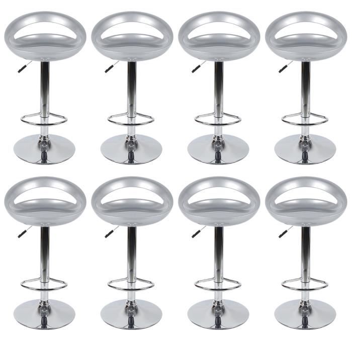 8 Chaise Kyu Lot Gris De Abs Réglable tabouret Bar 34Aq5RjL