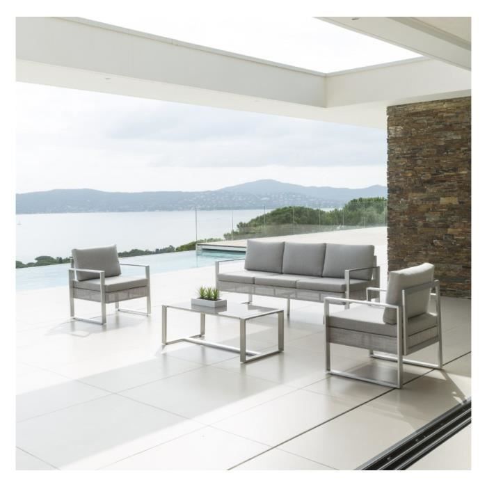 Salon d\'extérieur Hesperide Sesimbra Alu Taupe - Achat / Vente salon ... Salon d\'extérieur Hesperide Sesimbra Alu Taupe - Achat / Vente salon ...