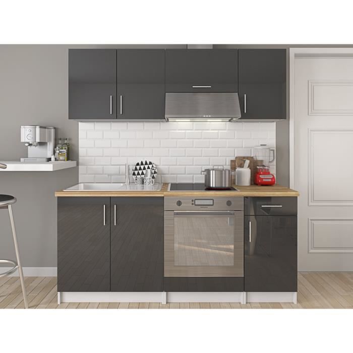 EVO Cuisine complète L 180 cm Gris laqué Achat / Vente cuisine