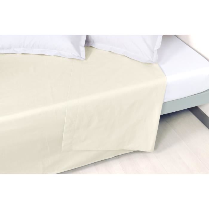 VENT DU SUD Drap plat Percale Manoir - Ivoire - 270x300 cm