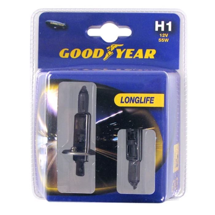 GOOD YEAR Longlife 2 ampoules feux de croisement 12v 55W H1