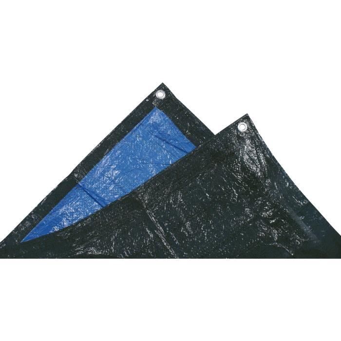 TECHIT 880203 Bâche lourde de protection 140g/m² - 2 x 3m , Bleu/Noir