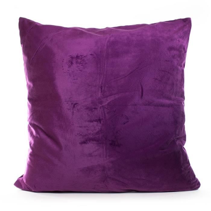 ANDORA Coussin Jessie - 60x60 cm - Prune - 100% polyester