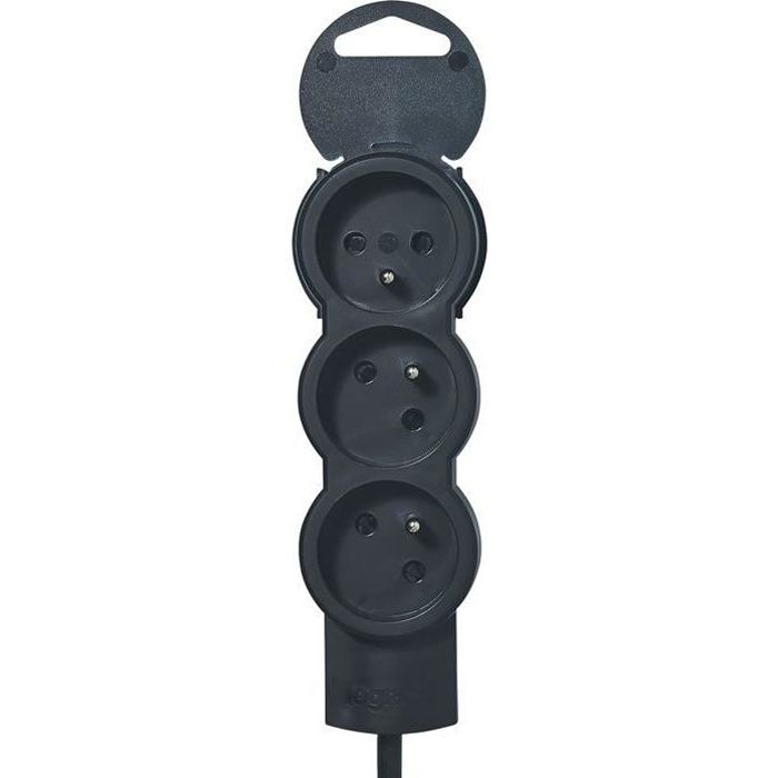 LEGRAND Rallonge multiprise standard 3x2 P+T cordon 1,5 m noir