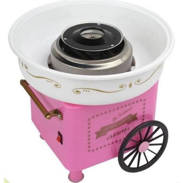 Machine barbe à papa professionnelle avec chariot rose Achat / Vente