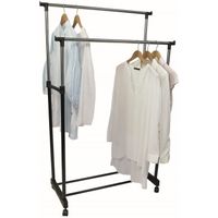 PENDERIE MOBILE Double portant sur roulette - 80 x 42 x H 90-165 c PENDERIE MOBILE Double portant sur roulette - 80 x 42 x H 90-165 c
