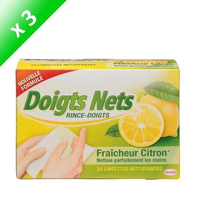 EAU ECARLATE Rinces doigt - Fraicheur citron - 24 pièces - Lot de 3