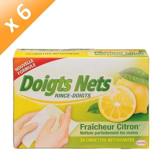 EAU ECARLATE Rinces doigt - Fraicheur citron - 24 pièces - Lot de 6
