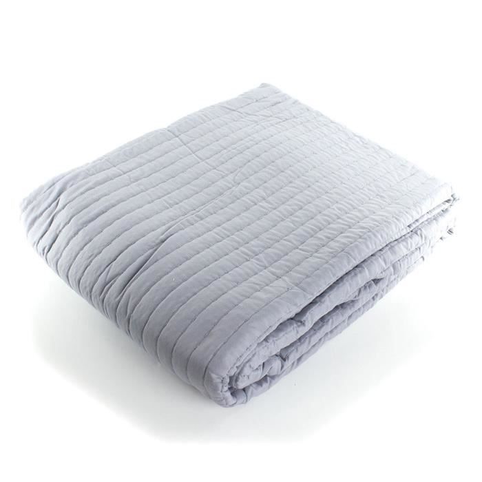 ANDORA Couvre-Lit LILI 230x250 cm + 2 Taies d'Oreillers 60x60 cm gris