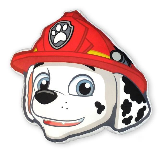 PAT PATROUILLE Coussin forme Marcus 35x35 cm blanc et rouge
