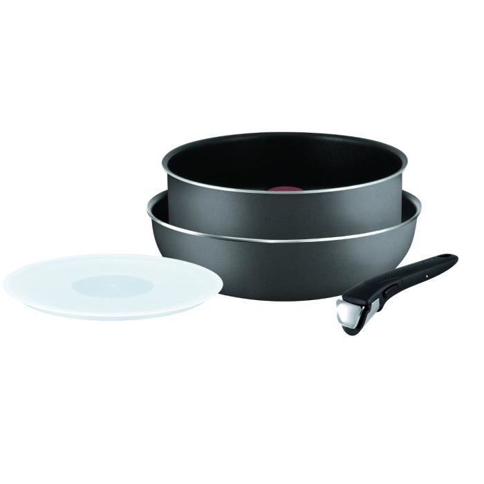 TEFAL INGENIO ESSENTIAL Batterie de cuisine 4 pièces L2049202 24-26cm Tous feux sauf induction Gris