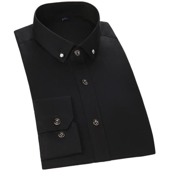 Unie Satiné Longue Chemise Effet Col Classique Manche Casual Homme jSUpLGqMzV