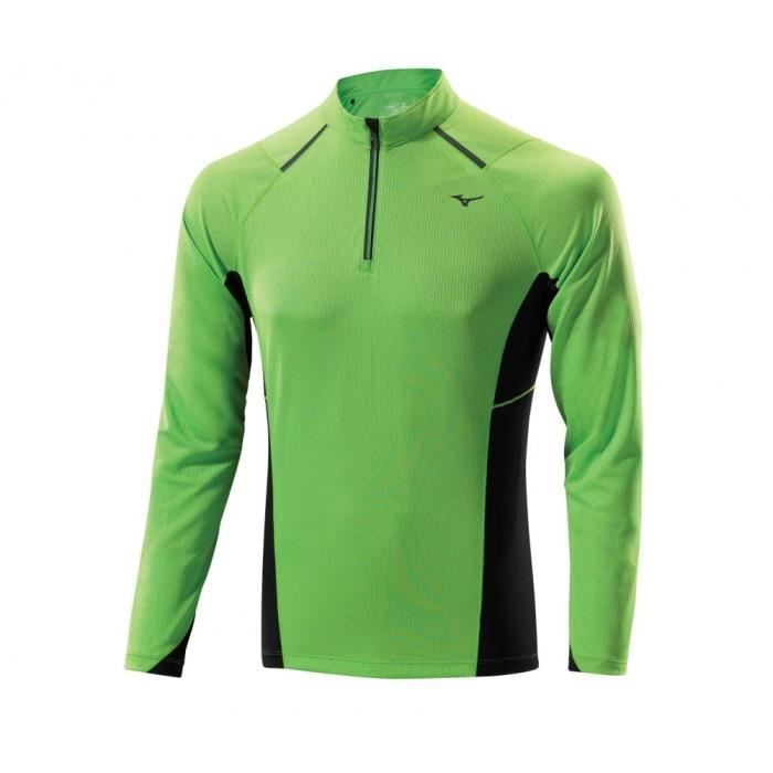 MIZUNO T-shirt Manches Longues Col 1/2 Zip Homme RNG