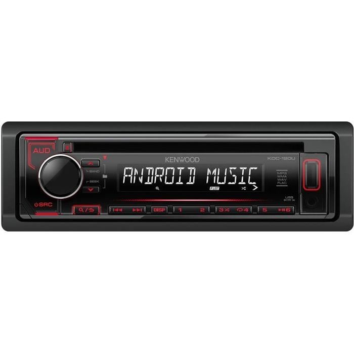 KENWOOD Autoradio KDC-120UR - CD - USB - AUX - Illumination rouge