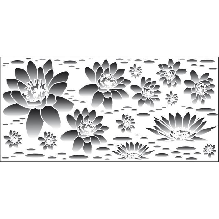 PLAGE Sticker déco - Nénuphar alu brossé1 Planche 46x100 cm