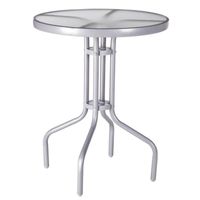 TABLE BASSE Table de jardin ronde 60cm en verre et fer gris TE TABLE BASSE Table de jardin ronde 60cm en verre et fer gris TE