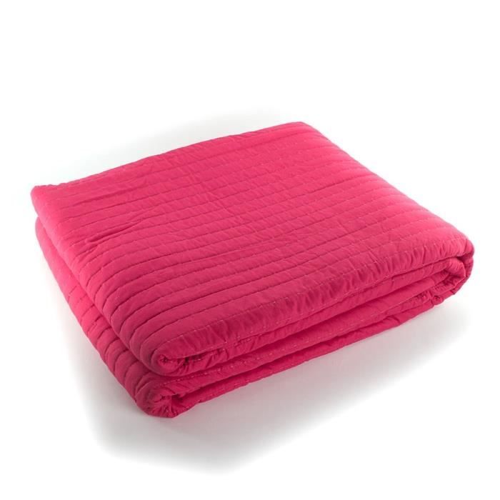 ANDORA Couvre-Lit LILI 230x250 cm + 2 Taies d'Oreillers 60x60 cm framboise
