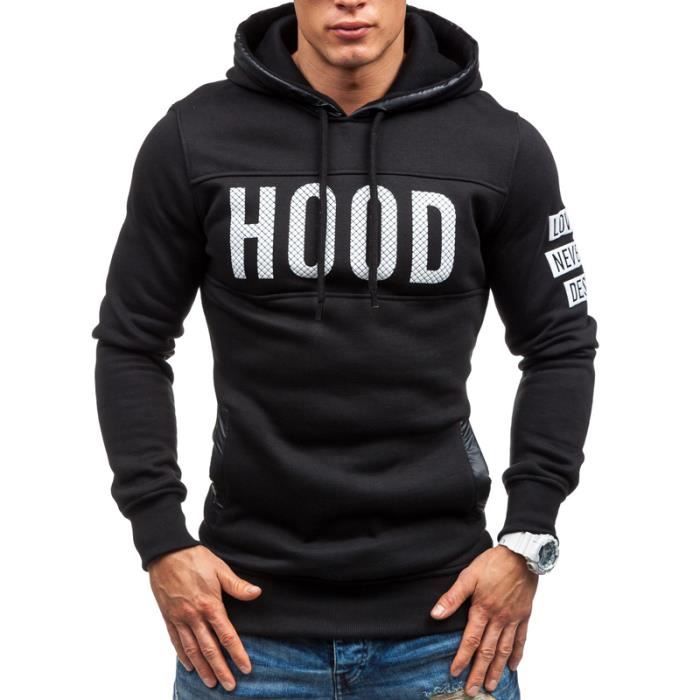 Noir Achat Gris foncé Hoodies Sweat Marque a capuche Homme 8q0FHv