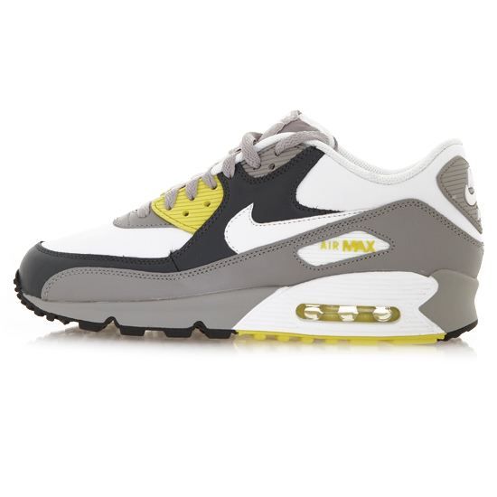 NIKE Baskets Air Max 90 Homme Blanc, taupe, gris et jaune.   Achat