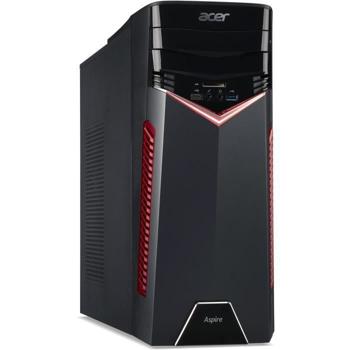 Unité Centrale Gamer - ACER Aspire GX-781 - Core i5-7400 - RAM 8Go - Disque Dur 1To HDD + 256Go SSD - GTX 1050 Ti 4Go - Windows 10