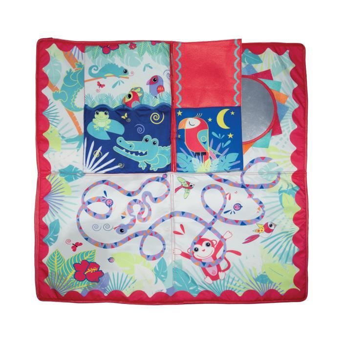 LUDI Tapis activités éducative - 100% polyester - 80 x 80 cm - A partir de 10 mois