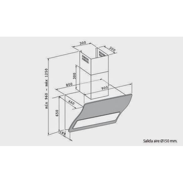 Hotte Décorative Murale URBAN ALPHA 90 B3