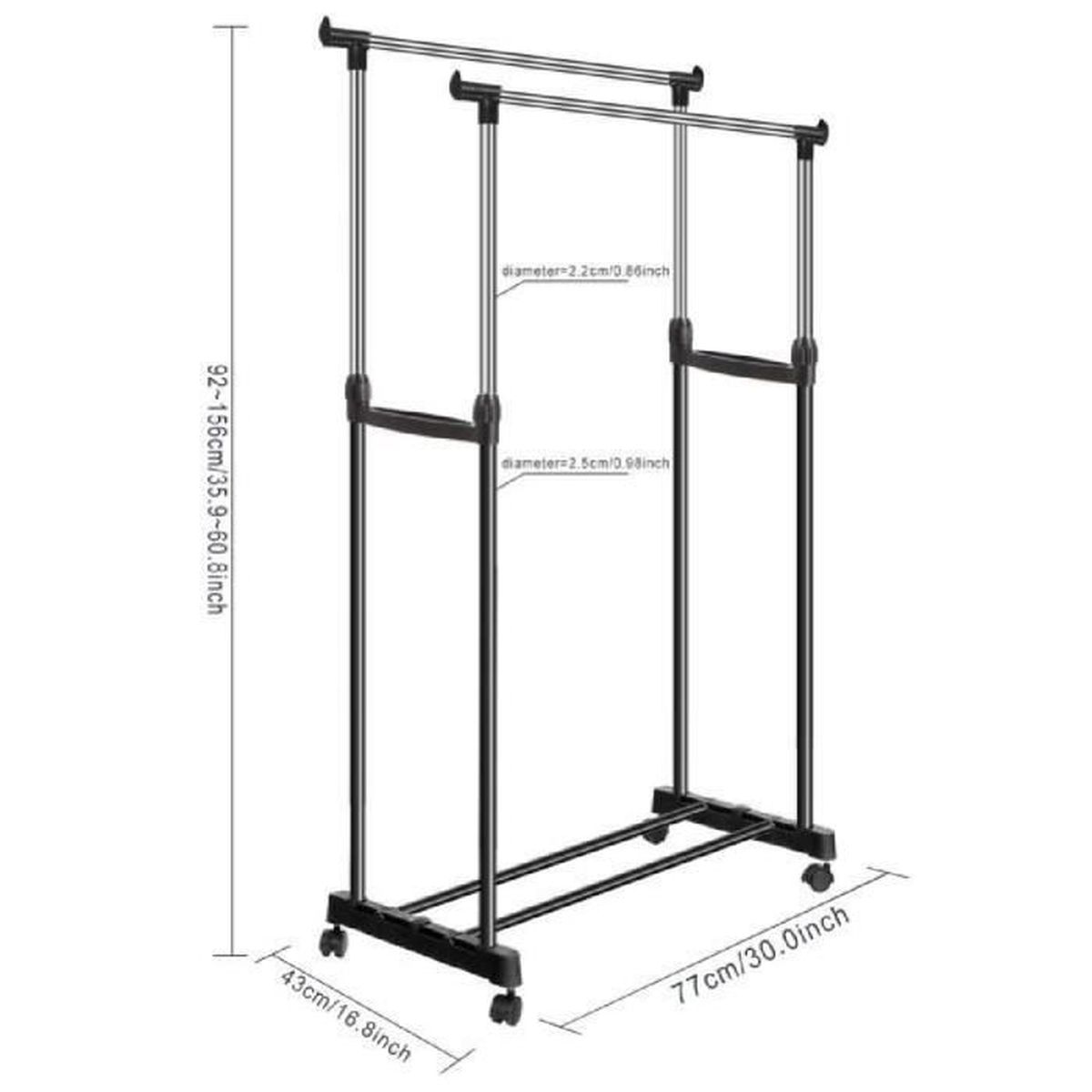  Racks  tendoir cintre V tement  Double s chage suspendu 