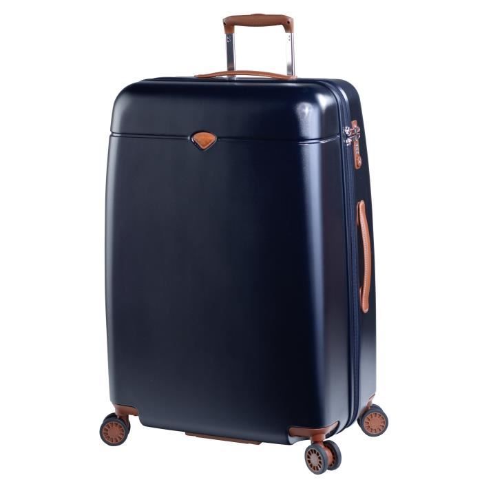 JUMP Valise Trolley Rigide ABS NICE - 4 roues double - 76 cm - Bleu marine