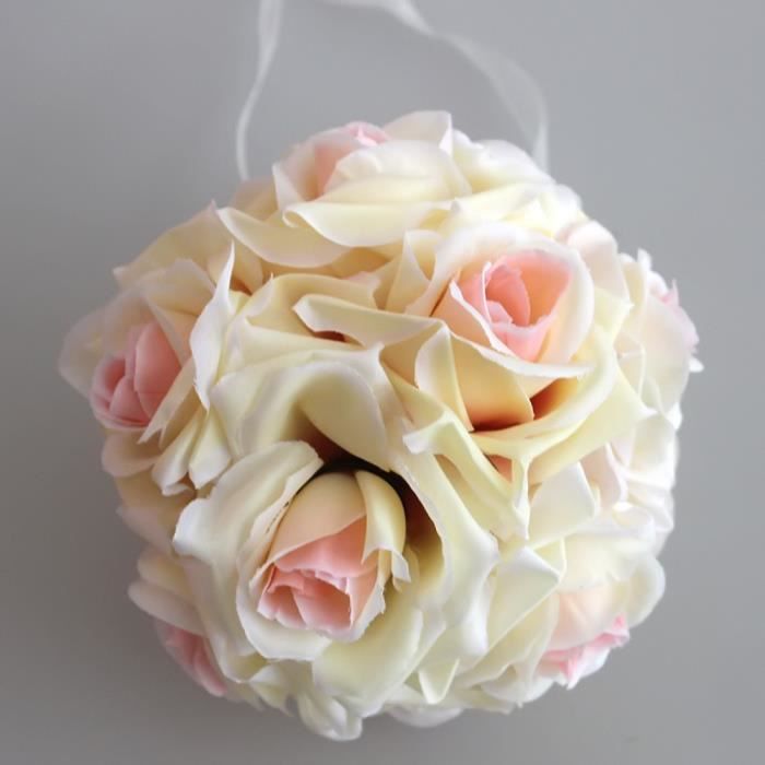 champagne 15cm boule de mariage rose fleur en tissu - achat / vente