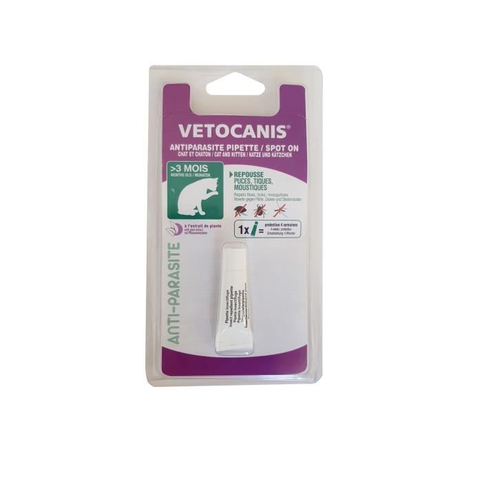 VETOCANIS PIPETTE ANTIPARASITAIRE 1X0,6ML CHAT