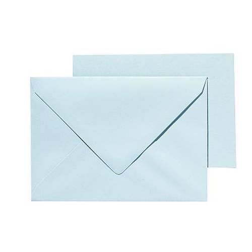 PANDURO Pack Basic cartes et enveloppes A6/C6 Bleu pastel - 10 cartes pré-pliées (105x148), poids 240 g - 10 enveloppes