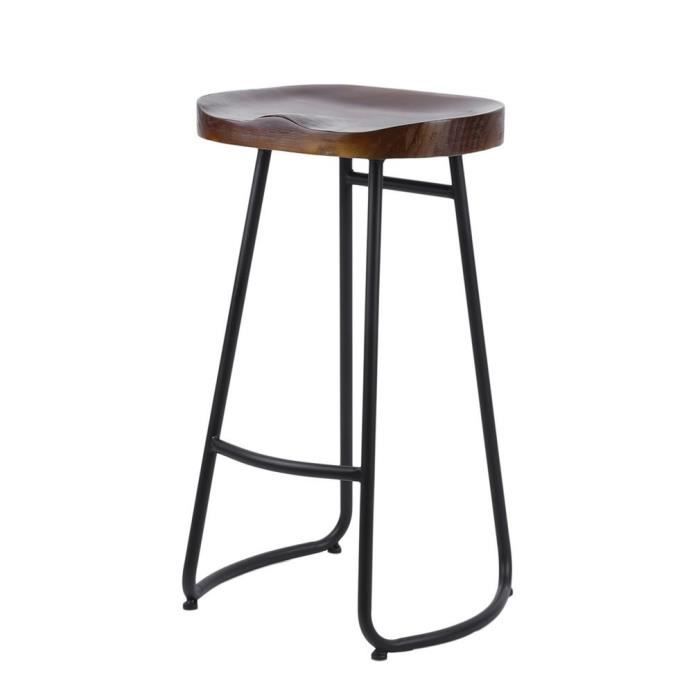 Tabouret De Bar De Cuisine Vintage Rural En Forme Selle 72cm