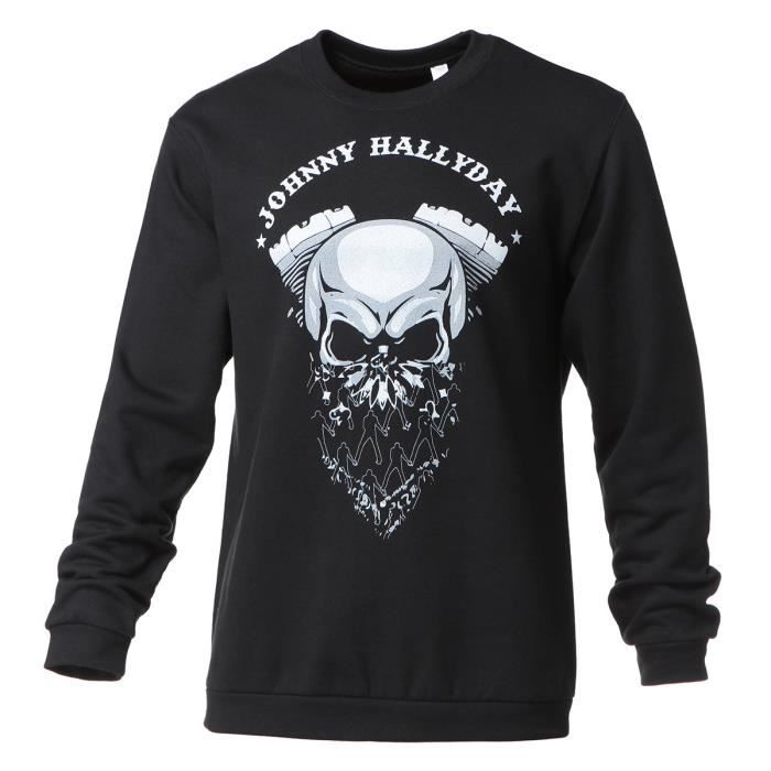 Sweat Biker Johnny Hallyday - Homme - Noir