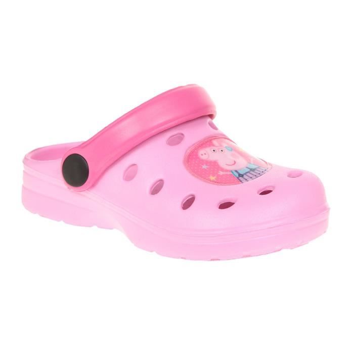 PEPPA PIG - Sabots de Bain Rose Sérigraphiés - Enfant Fille