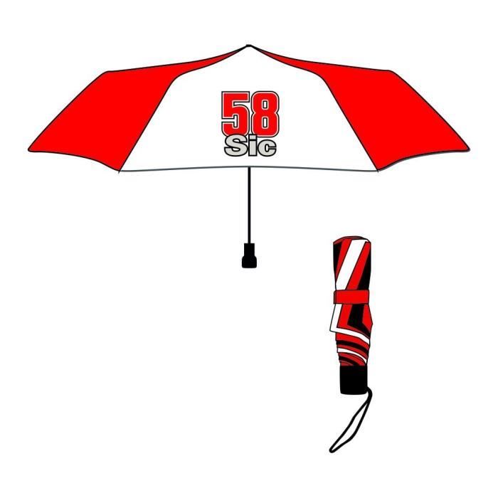 GP MOTORS Parapluie pliable Marco Simencheli 58 Sic - Rouge et Blanc
