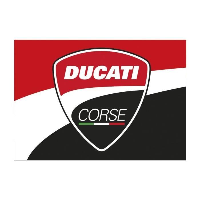 GP MOTORS Drapeau Ducati Corse - Rouge, Blanc et Noir