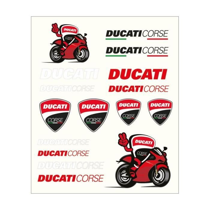 GP MOTORS Stickers medium Ducati - Rouge et Noir