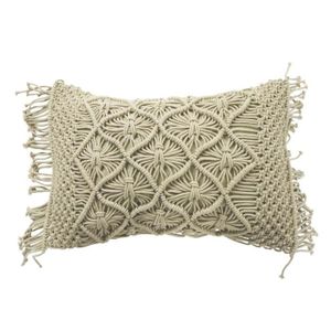COUSSIN Coussin Macrame - 40 x 60 cm - Beige naturel