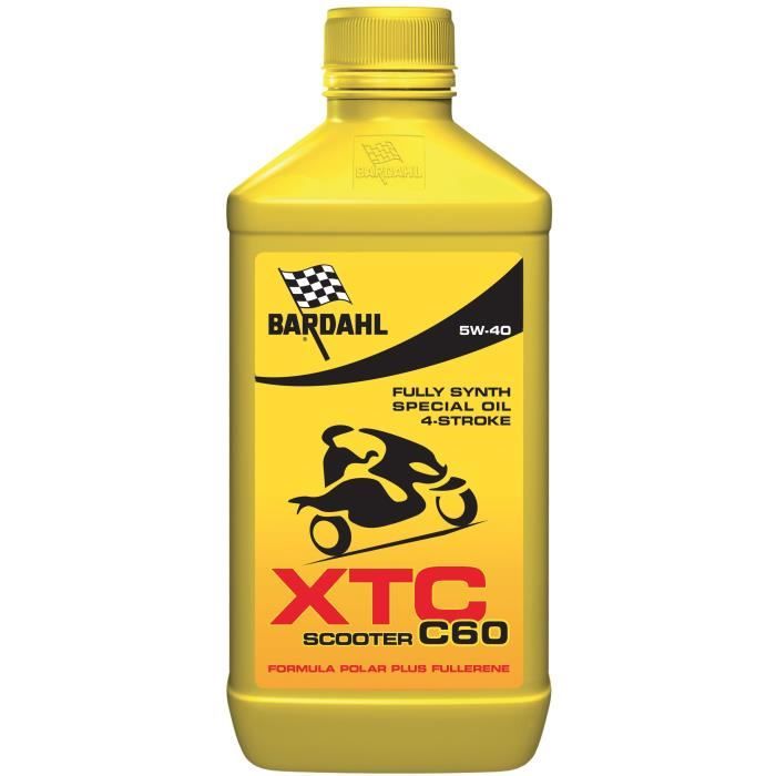 BARDAHL Huile moteur pour moto 4 Tps XTC C60 Scooter 5W40 - 1 L