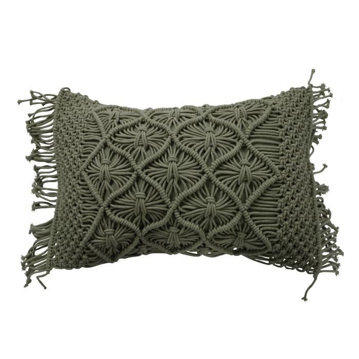 Coussin Macrame - 40 x 60 cm - Vert clair