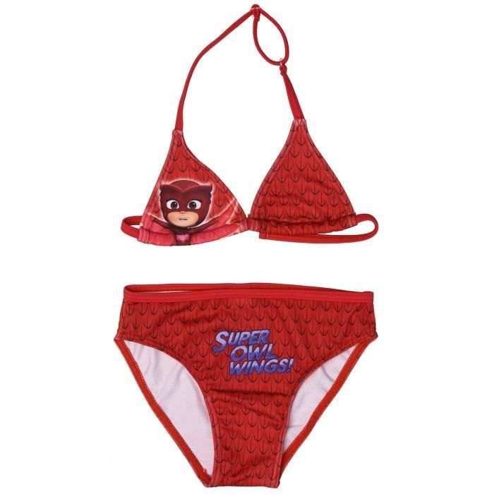 PYJAMASQUES Maillot de Bain 2 Pièces Rose Sérigraphié - Enfant Fille