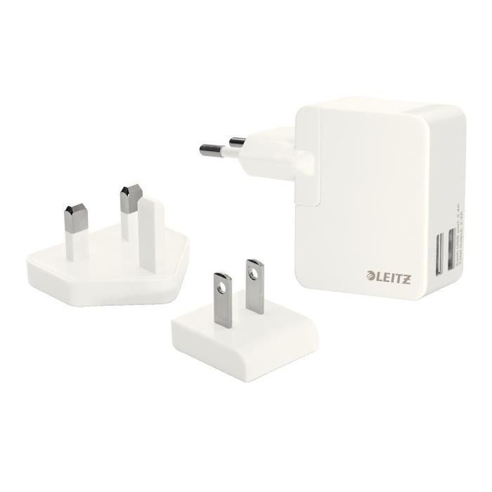 LEITZ - Chargeur secteur 2 ports USB 12W