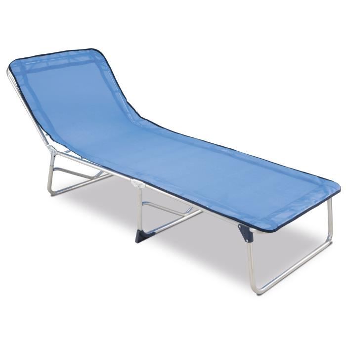 eredu transat bain de soleil 882/tx - aluminium et pvc tissé - bleu
