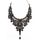 Collier noire en broderie dentelle avec pierre élé