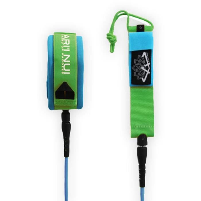 ARI'INUI Leash spirale Genou - Ø 9 mm - Bleu et Vert